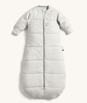 ergoPouch Jersey Sleeping Bag 3.5 TOG Grey Marle with warm sleeves