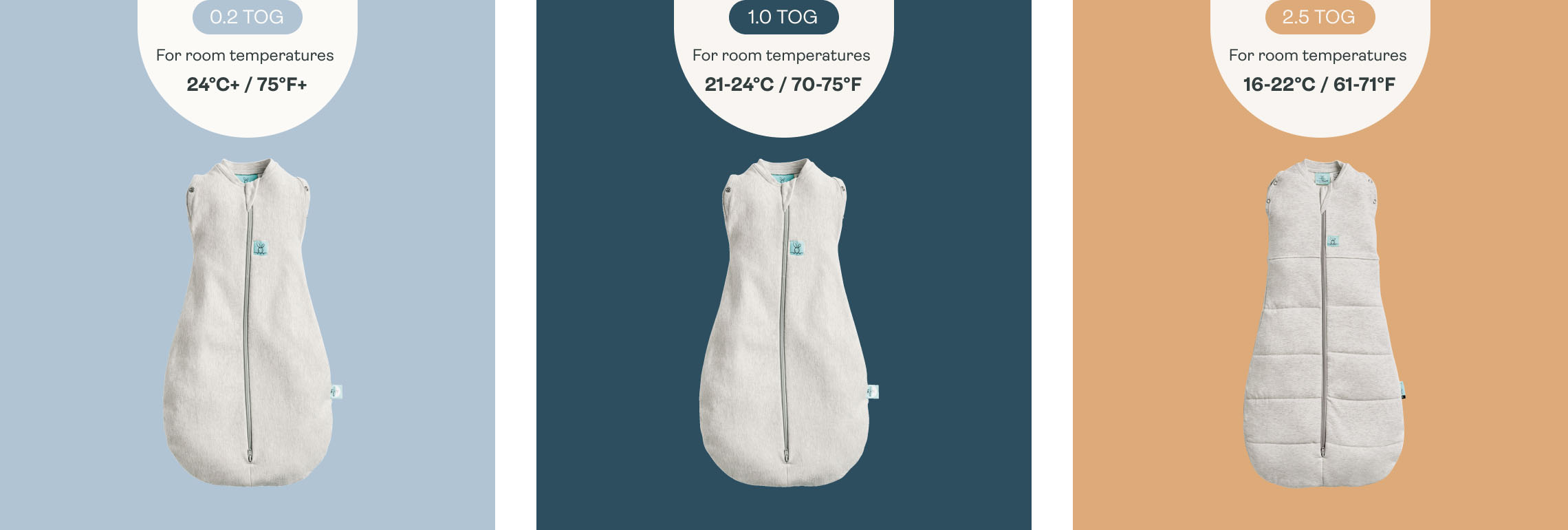 TOG options for the Cocoon Swaddle Sack