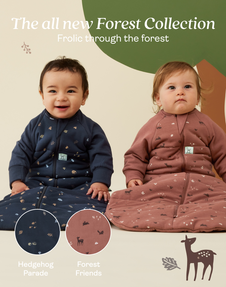The FW23 Pouch Tales Collection features two cozy and warm prints for Fall/Winter - Hedgehog and Forest Friends - across our full range of organic, TOG-rated sleepwear.  These limited edition prints will not stay around for long, so make sure you get them before they go!