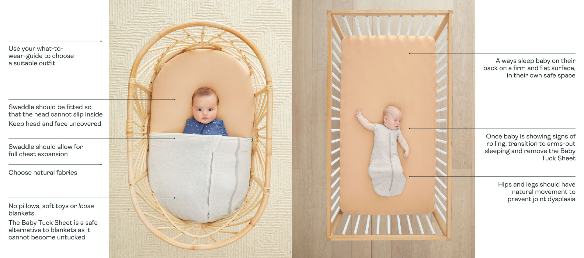 How to safely sleep a newborn in a bassinet or crib
