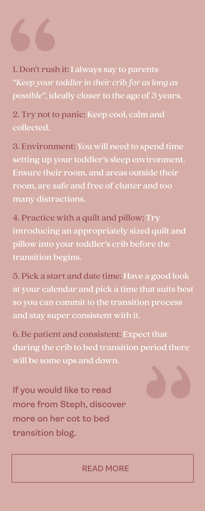 Top tips for transitioning from crib to bed