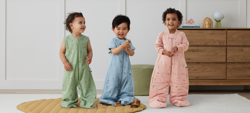 ergoPouch Sleep Suit Sack in three TOG ratings: 0.3 TOG, 1.0 TOG and 3.5 TOG